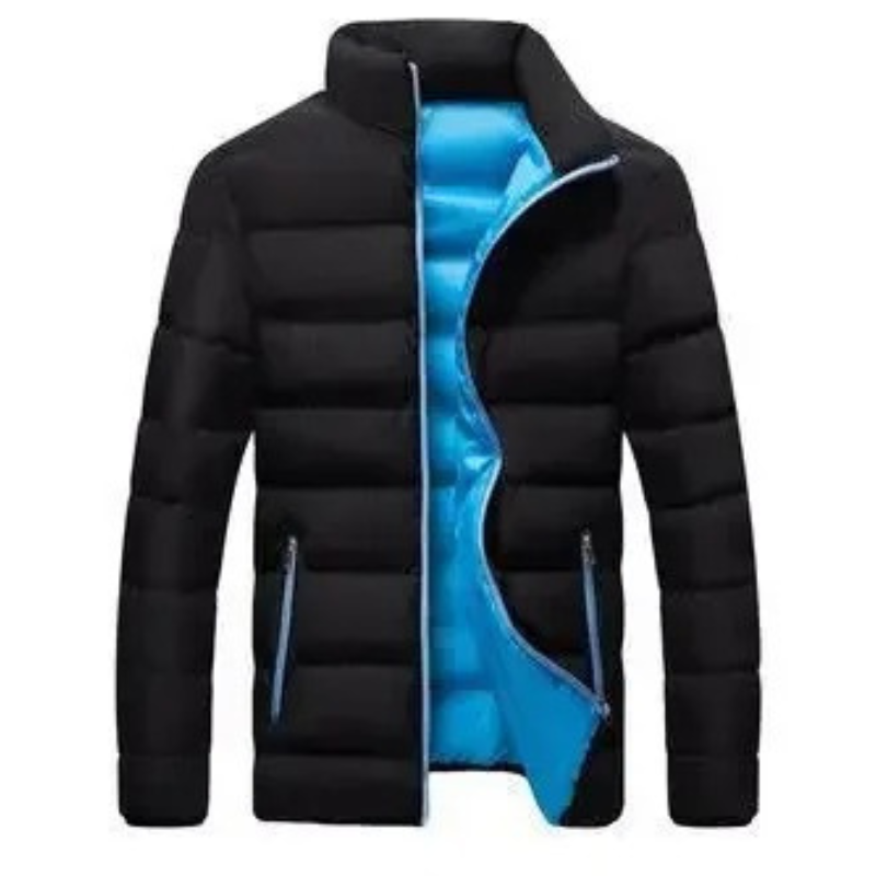 Men's puffer jacket with side pockets and front zip