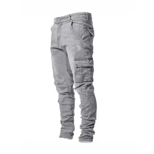 Slim fit cargo trousers for men with pockets - Comfortable stretch jeans