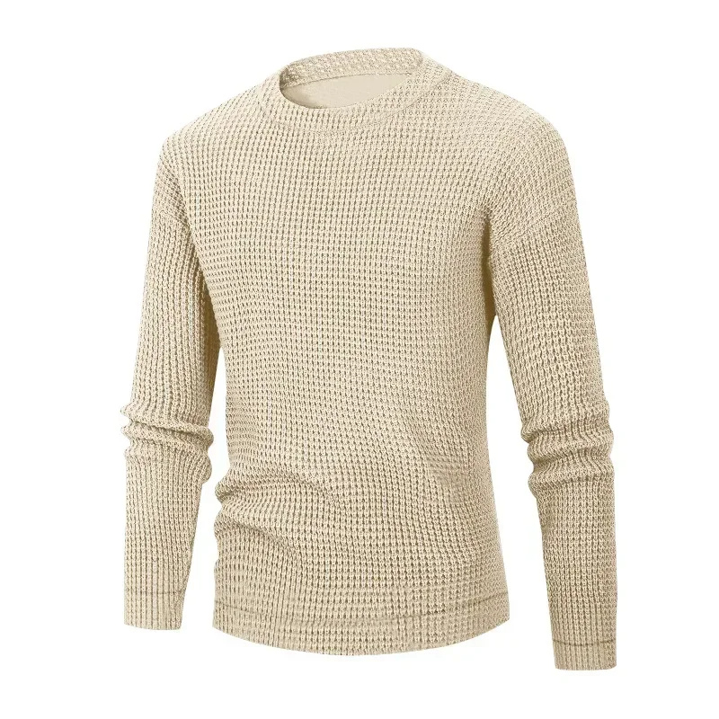 Textured round neck men's trui for casual street style