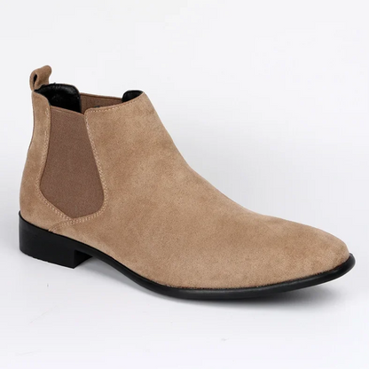 Slim suede men's Chelsea boots with elasticated insert