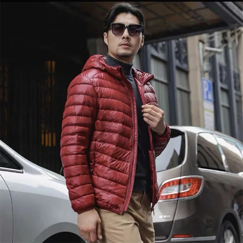 Men's quilted transition jacket - With hood, Lightweight, Warm