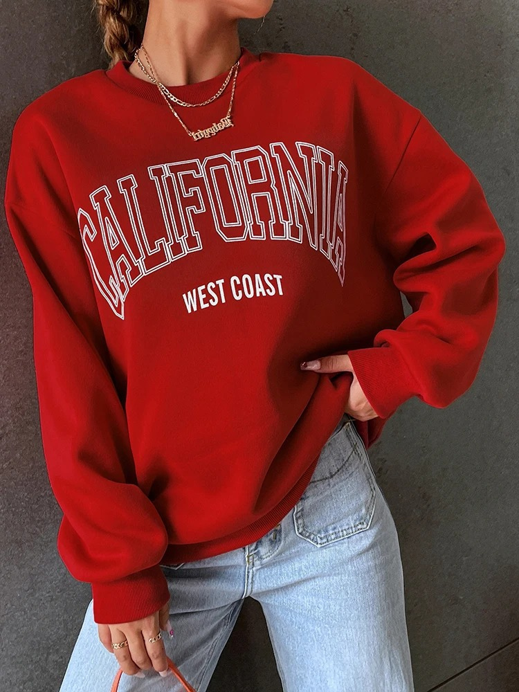 California West Coast Sweatshirt With Oversized Fit - Women's Sweater