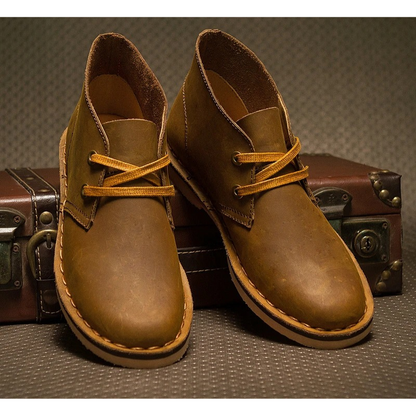 Elegant chukka boots for men with laces, comfortable leather shoes