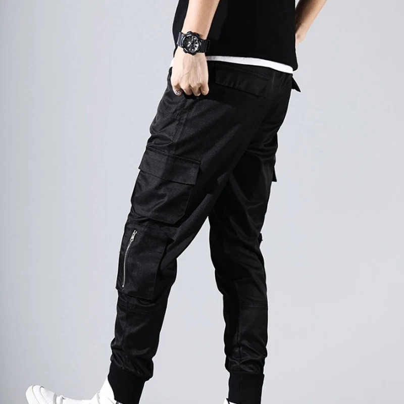 Cargo trousers men - Comfortable jogging trousers with several pockets, elasticated cuffs