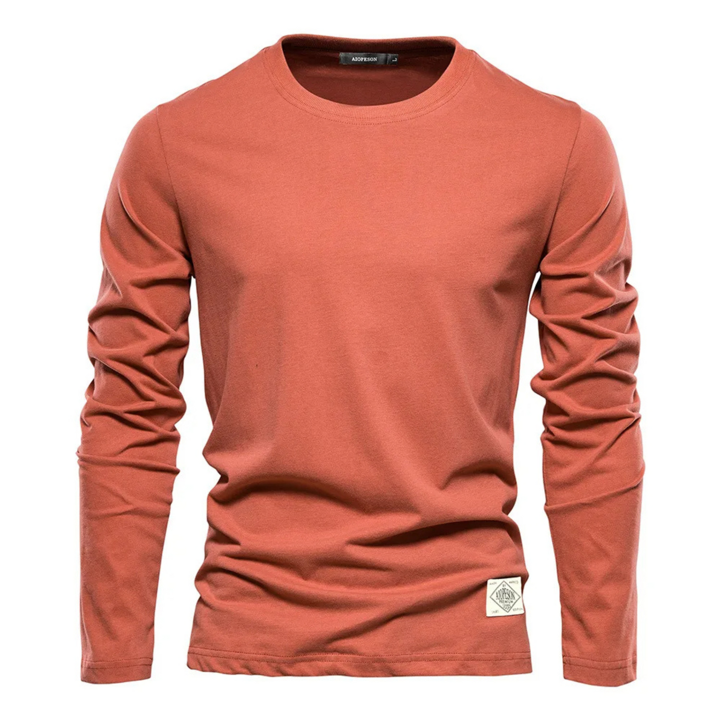 Long sleeve men's, round neck cotton shirt for men