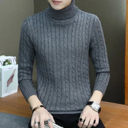 Knitted turtleneck jumper men | slim fit winter jumper