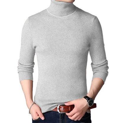 Ribbed knit jumper turtleneck jumper men