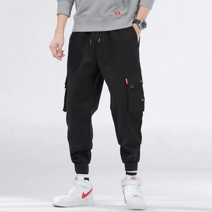 Men's cargo trousers - Modern jogging trousers with pockets, adjustable waistband