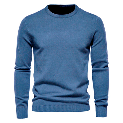 Minimalist round neck men's sweater for timeless style