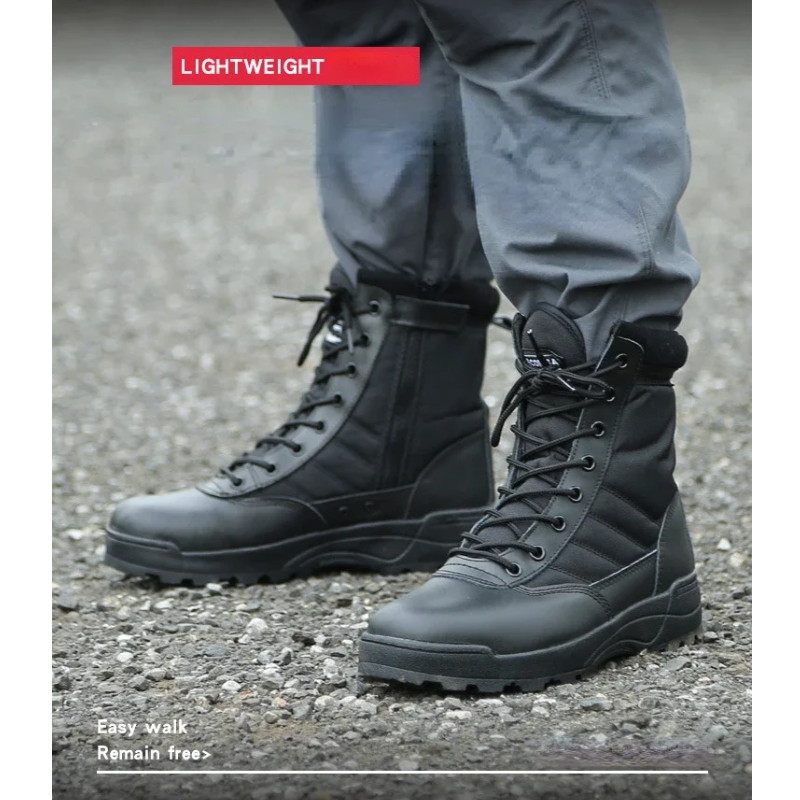 Men's boots with side zip and reinforced toe cap