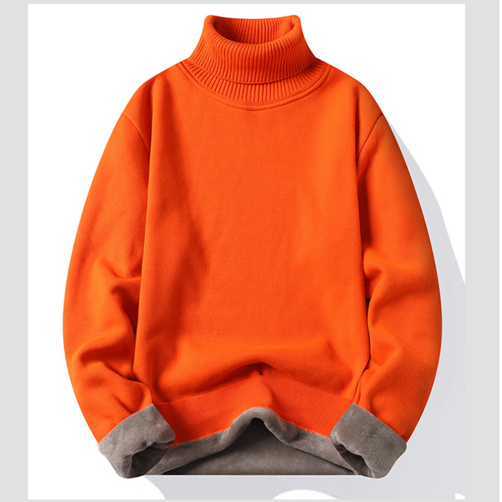 Men's lined turtleneck jumper | Warm winter jumper