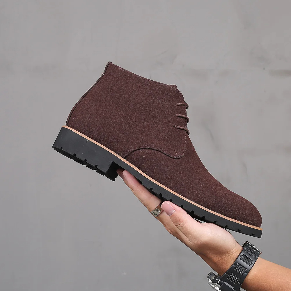 Classic suede chukka boots for men, non-slip ankle boots