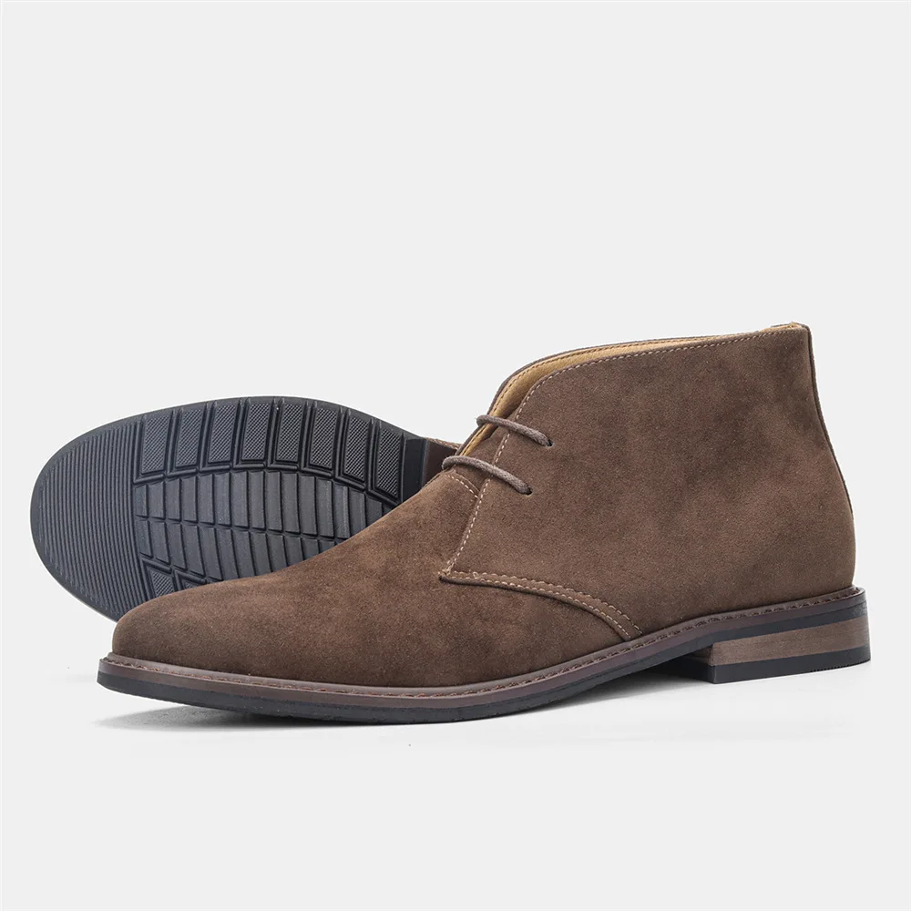 Elegant suede chukka boots for men, classic casual shoes