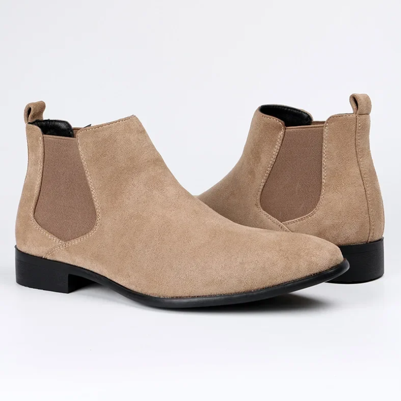 Slim suede men's Chelsea boots with elasticated insert