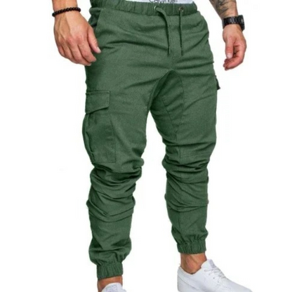 Cargo trousers men - Sporty jogging trousers with pockets, elasticated waistband