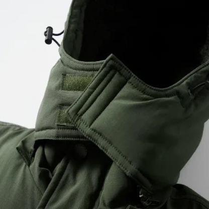 Insulated parka jacket for men with multiple pockets and hood