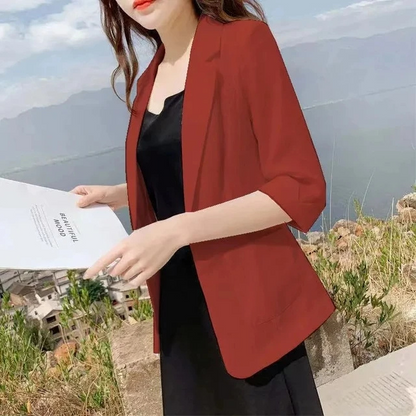 Stylish Women's Blazer With 3/4 Sleeves - Perfect For Office