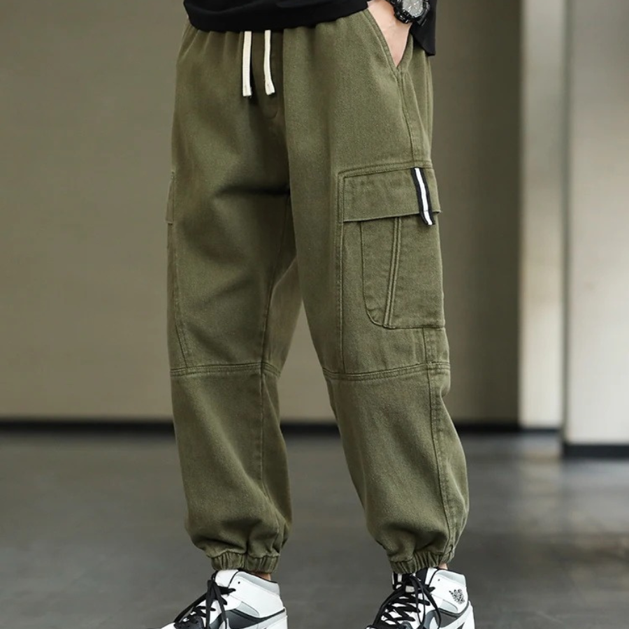 Cargo trousers men - Casual jogging trousers with side pockets, comfortable waistband