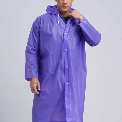 Men's mackintosh long waterproof lightweight with hood