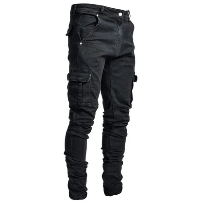 Men's cargo trousers - Slim fit jeans with pockets, fashionable urban look