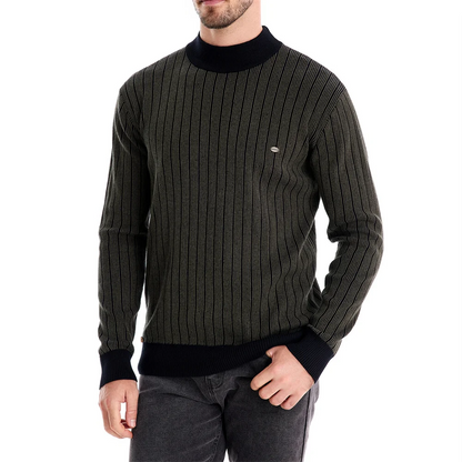 Turtleneck jumper men - Stylish turtleneck jumper with striped pattern