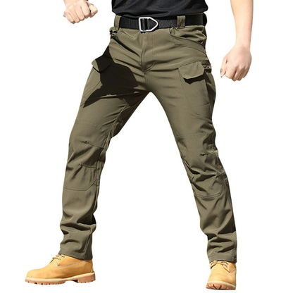 Camouflage multi-pocket cargo trousers mens