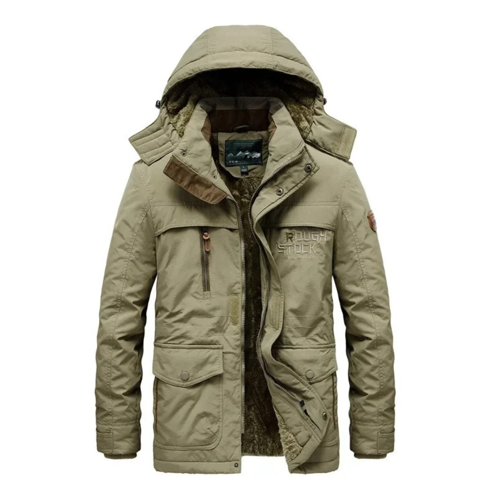 High-quality parka jacket for men with warm fleece lining