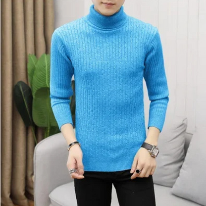 Knitted turtleneck jumper men | slim fit winter jumper