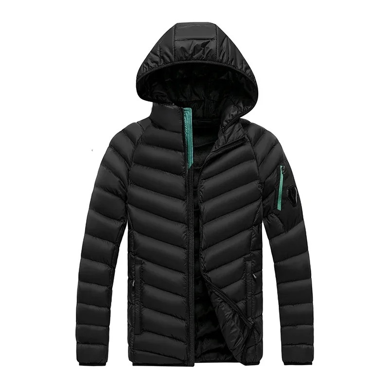 Men's quilted transition jacket - With hood, Warm, With zip