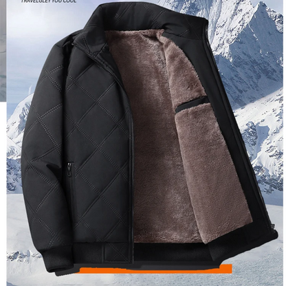 Men's puffer jacket with quilted design and inner lining