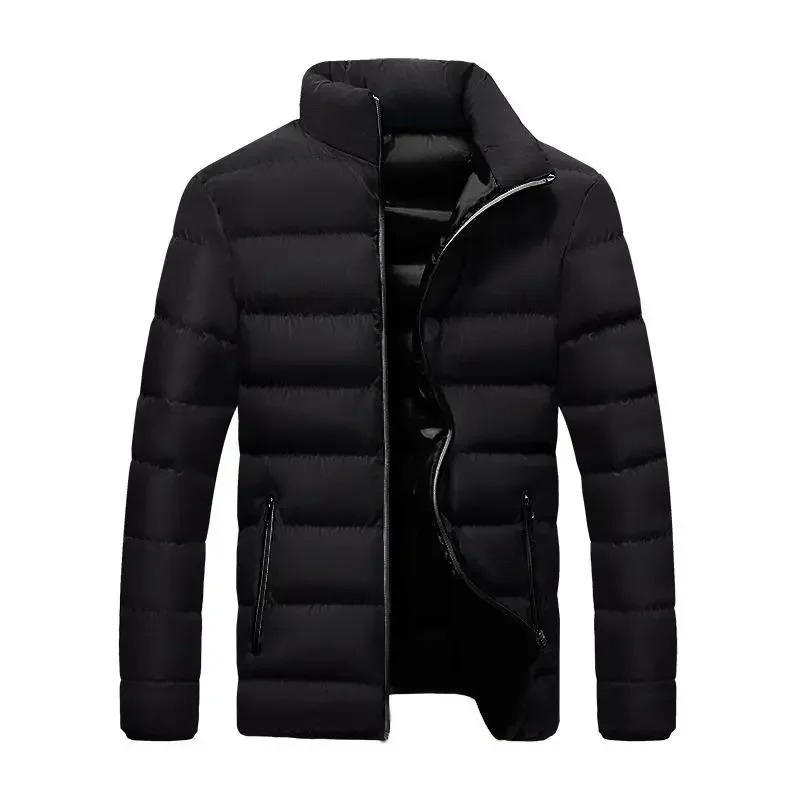 Men's puffer jacket with side pockets and front zip