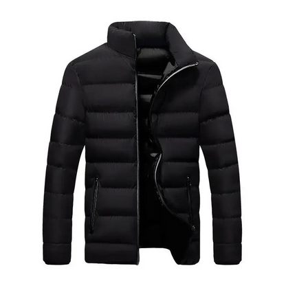 Men's puffer jacket with side pockets and front zip