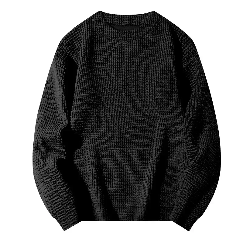 Textured round neck men's trui for casual street style