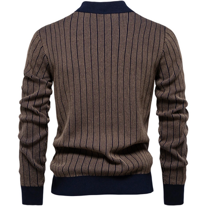 Turtleneck jumper men - Stylish turtleneck jumper with striped pattern