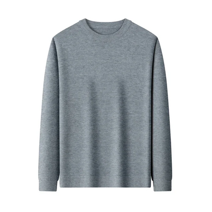 Simple Round Neck Men's Sweater with an Elegant Fit