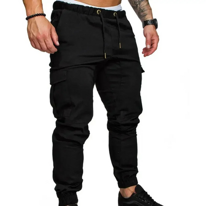 Cargo trousers men - Sporty jogging trousers with pockets, elasticated waistband