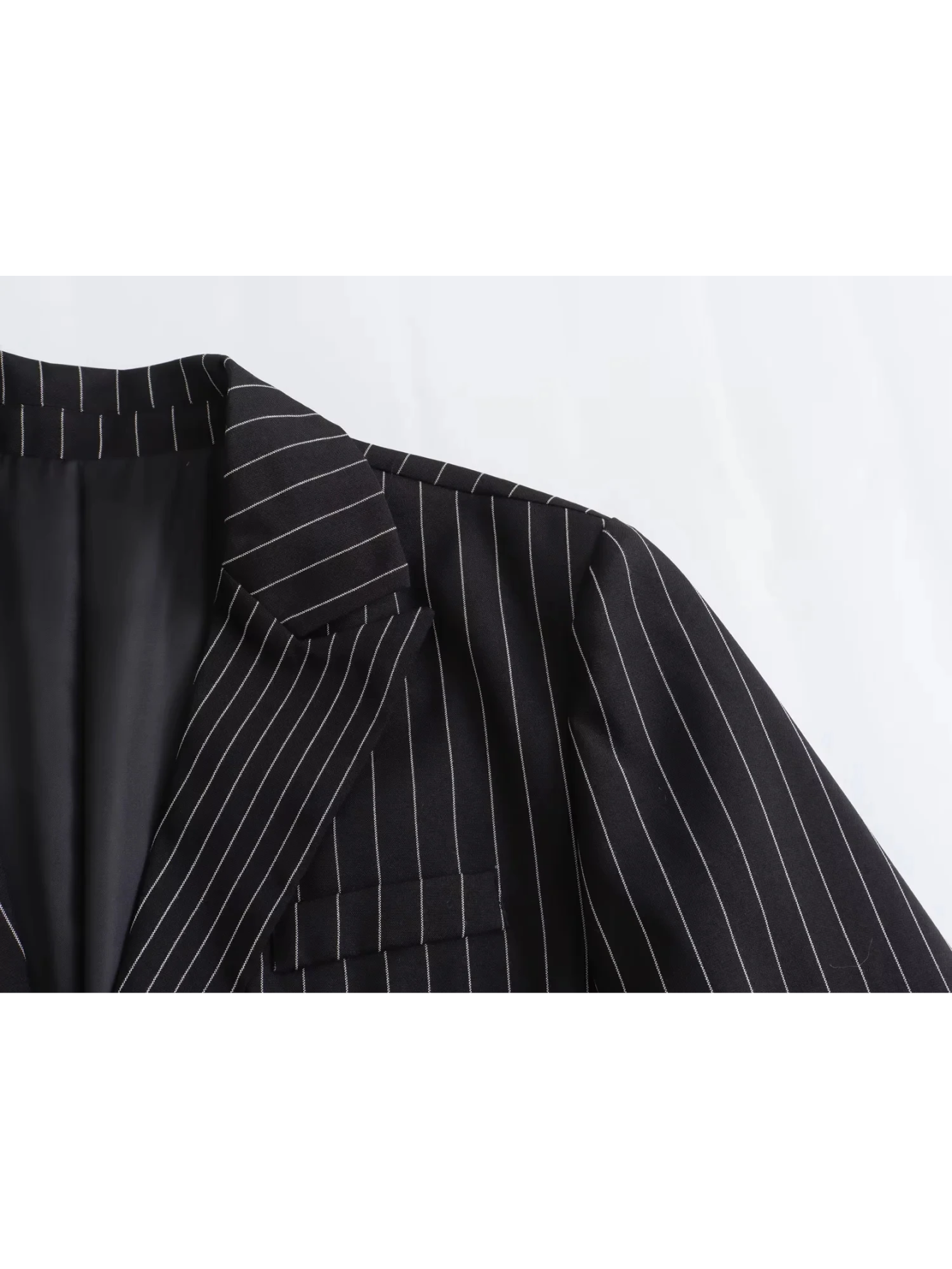 Striped Ladies Blazer With Ankle Button Closure - Classic and Stylish