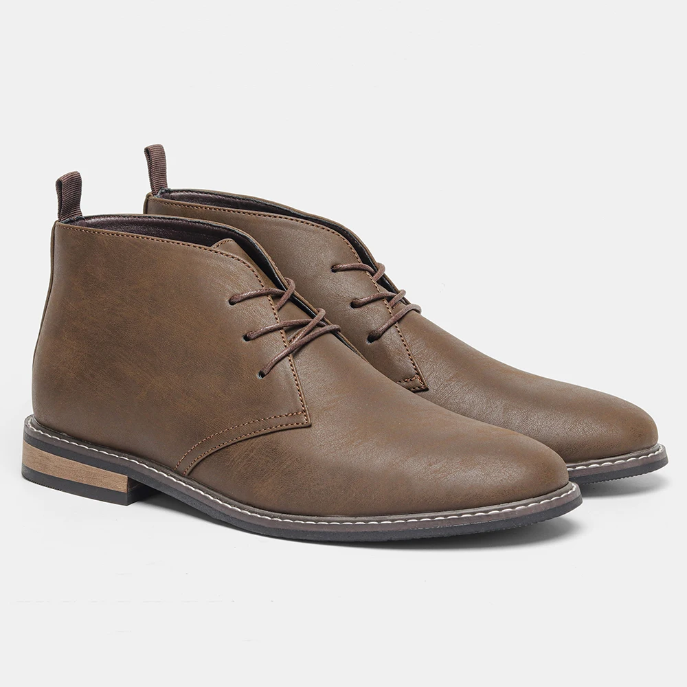 Elegant leather chukka boots for men, durable ankle boots