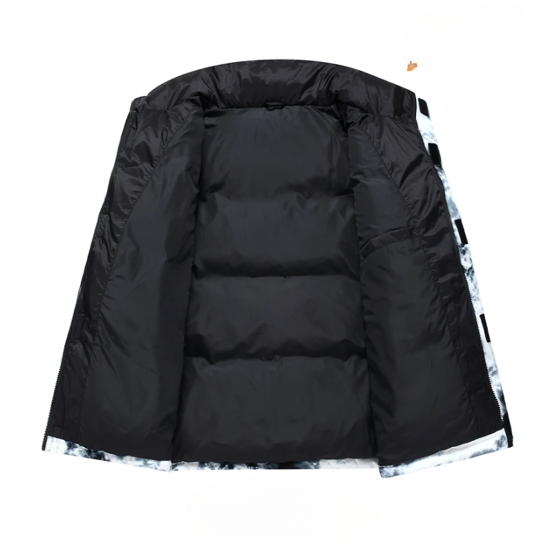 Men's puffer jacket with insulation and large pockets