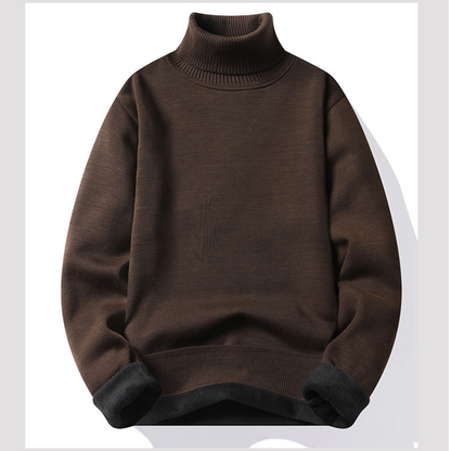 Men's lined turtleneck jumper | Warm winter jumper