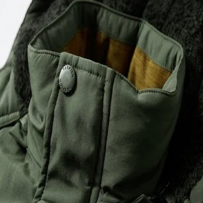 Insulated parka jacket for men with multiple pockets and hood