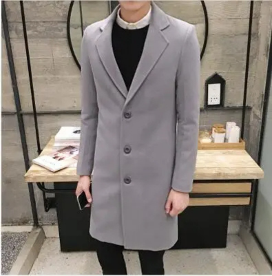 Elegant men's coat - Slim-fit wool coat with single-breasted design