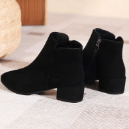 Low Heel Ankle Boots with Side Zip for Women - Women's Ankle Boots