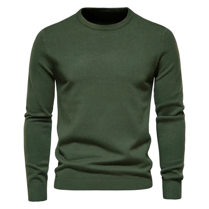 Minimalist round neck men's sweater for timeless style