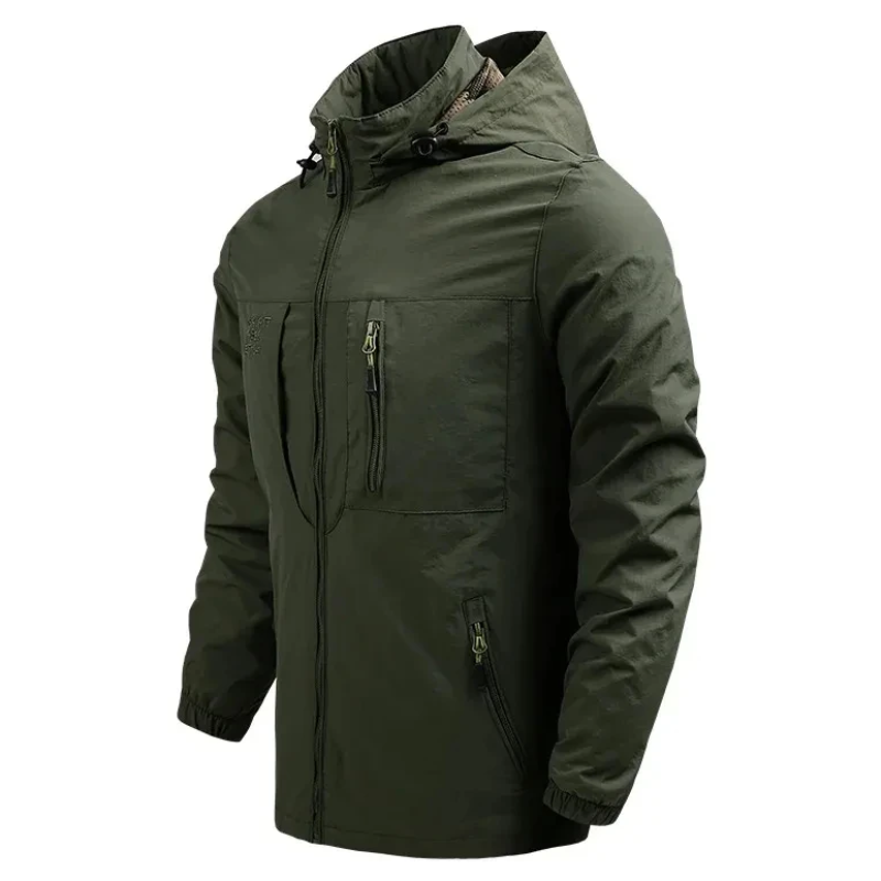 Men's lightweight parka jacket with waterproof zip