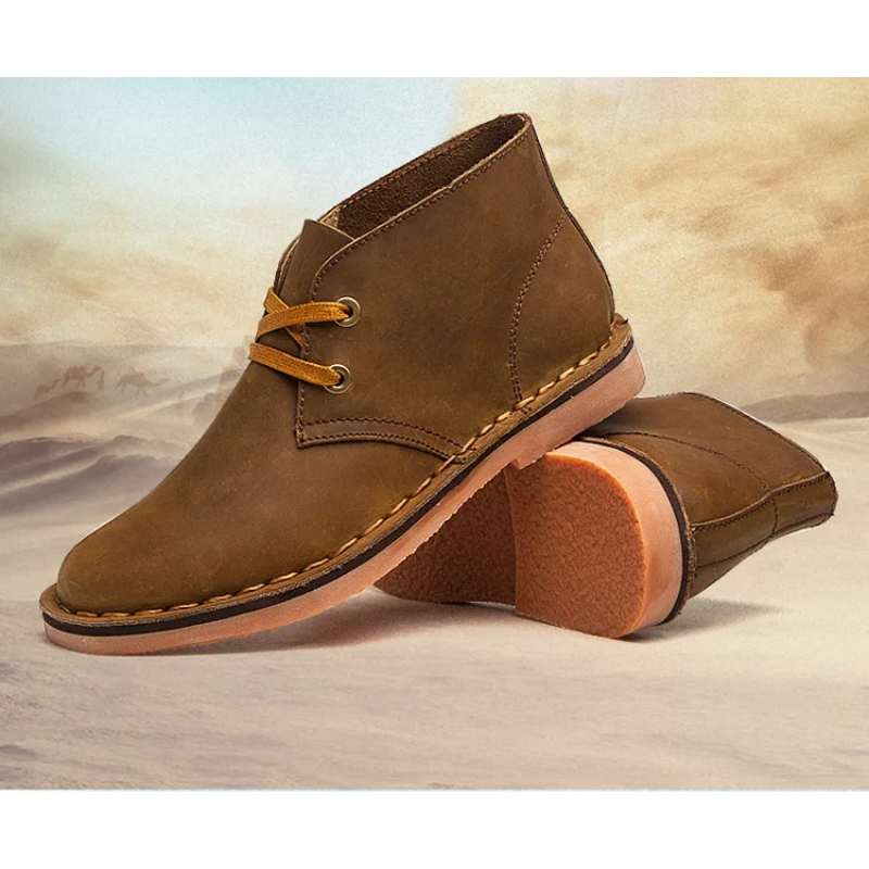 Elegant chukka boots for men with laces, comfortable leather shoes