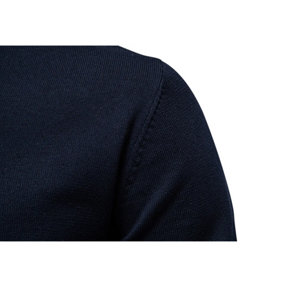 Classic V-neck men's sweater with subtle label detail