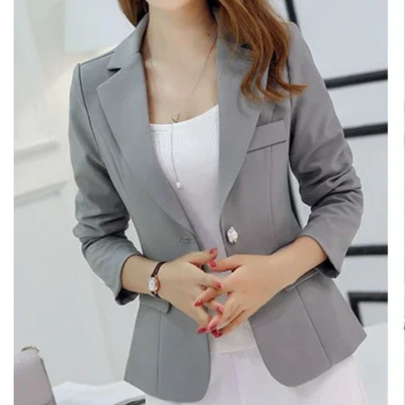 Elegant Ladies Blazer With Ankle Button Closure - Perfect For Office