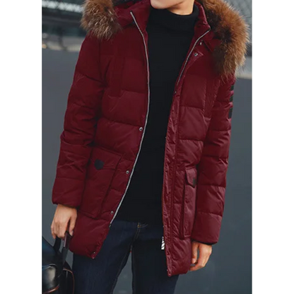 Men's parka winter jacket with fur hood and warm lining