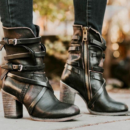 Winter ladies leather boots